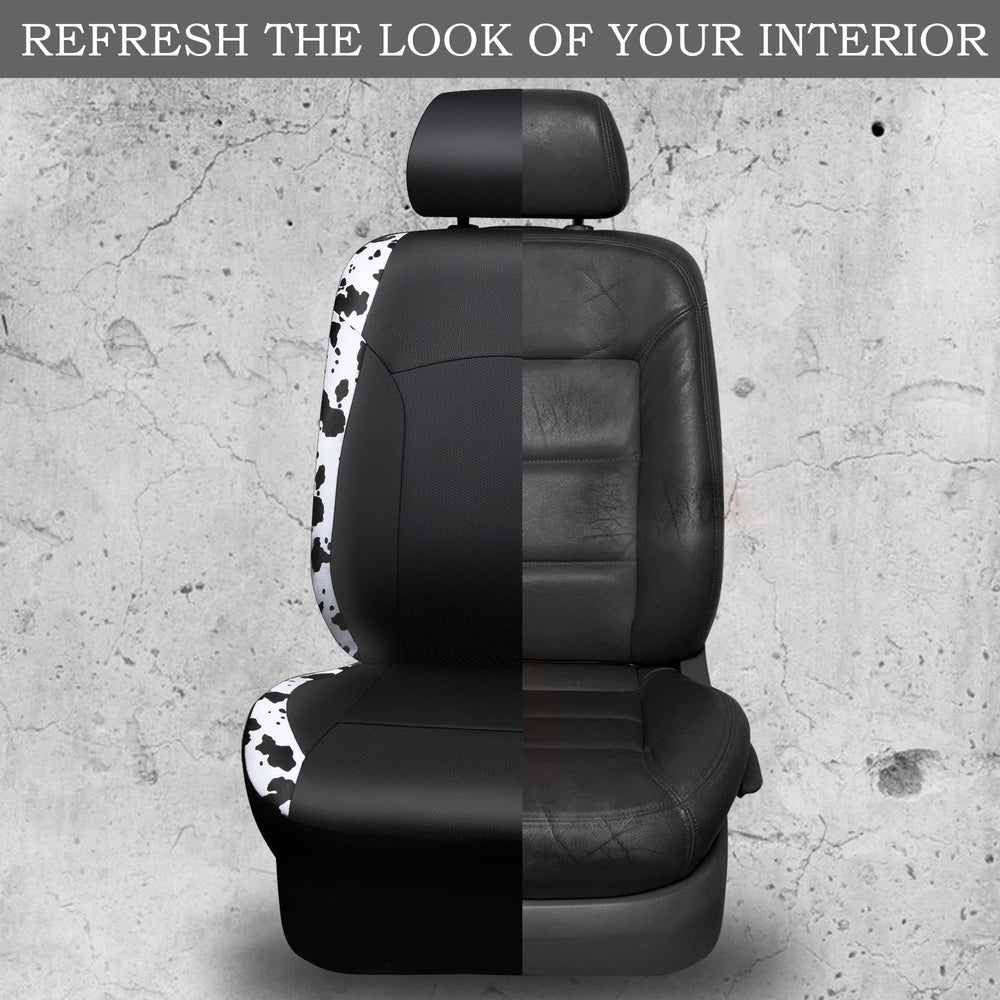 CAR PASS installed interior showing cohesive cow print set upgrade