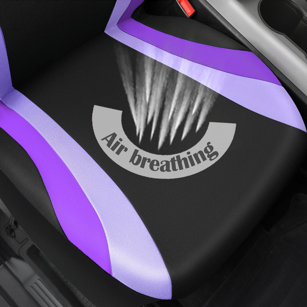 CAR PASS seat covers installed in a sedan showing easy, tool-free fit benefit