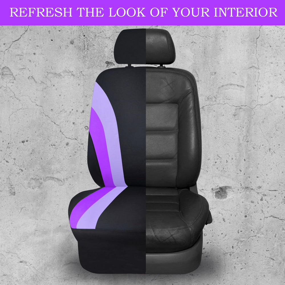 CAR PASS seat cover with measuring tape showing universal-fit scale benefit
