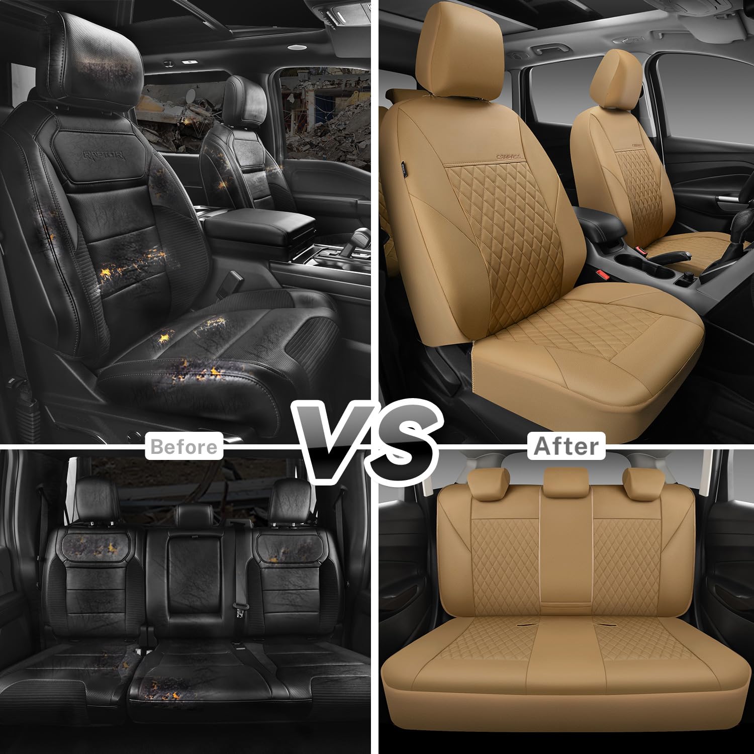 CAR PASS textured faux leather and 5mm sponge padding highlighting comfort