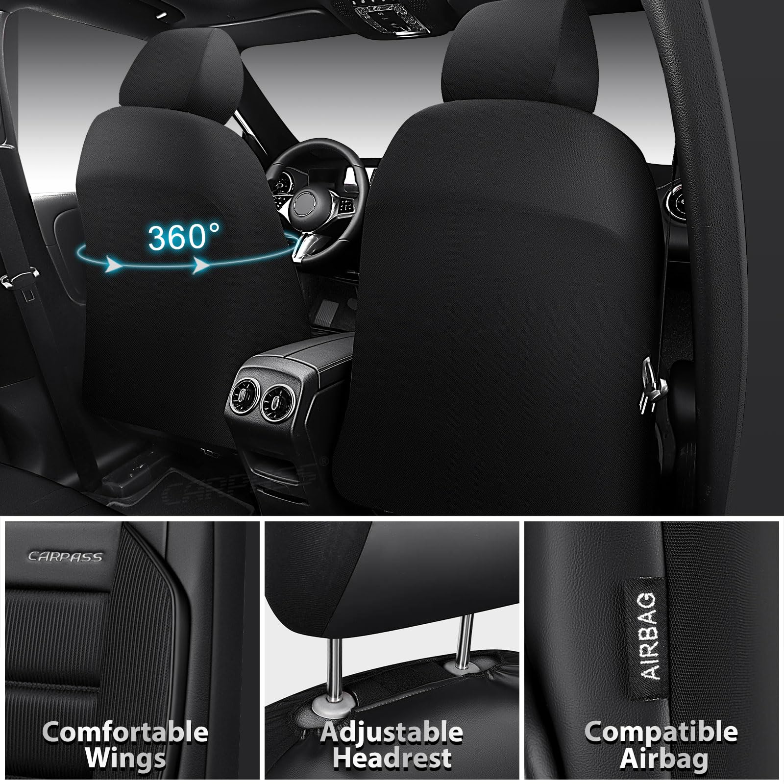 CAR PASS memory foam cross section showing thick sponge comfort and support