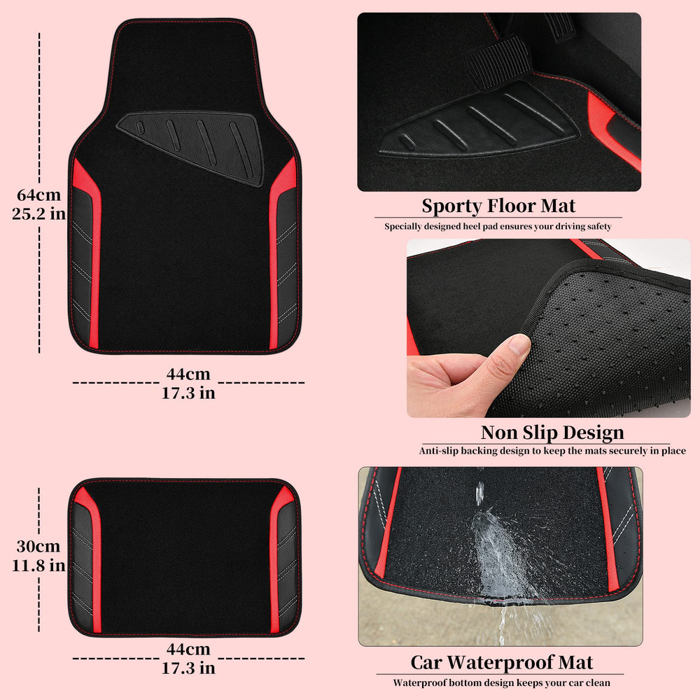 CAR PASS microfiber leather texture macro highlighting durability