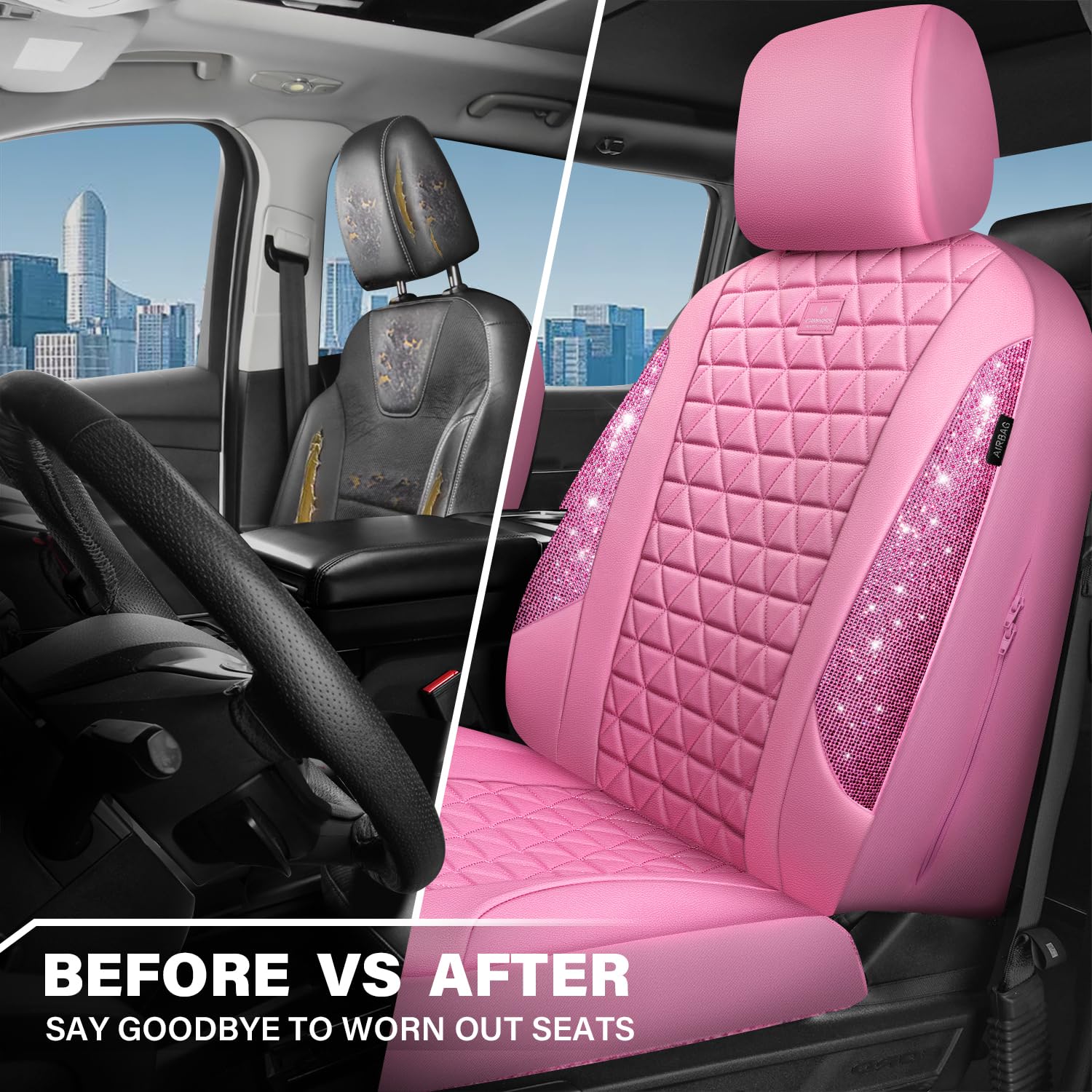 CAR PASS cutaway showing textured PU leather and cushioned sponge comfort