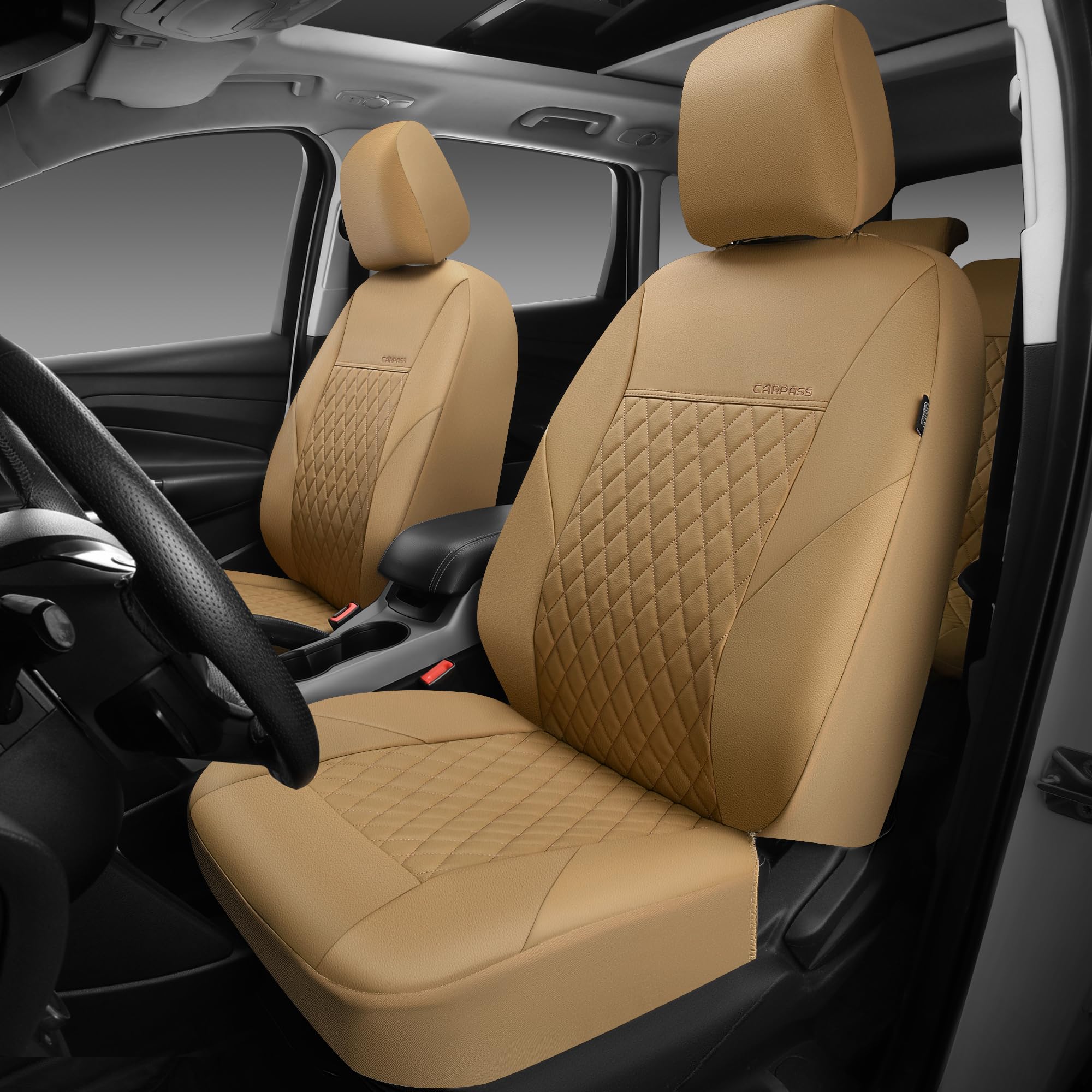 CAR PASS close-up of quilted stitching showing premium finish and stylish protection