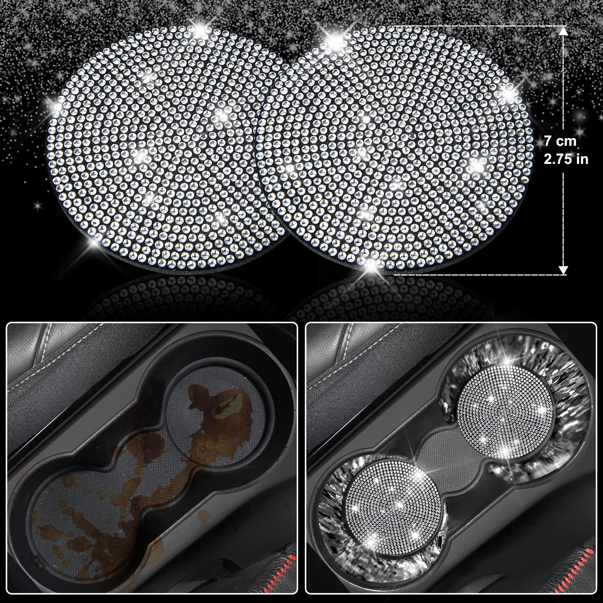CAR PASS rhinestone close-up shows quality sparkle and shine