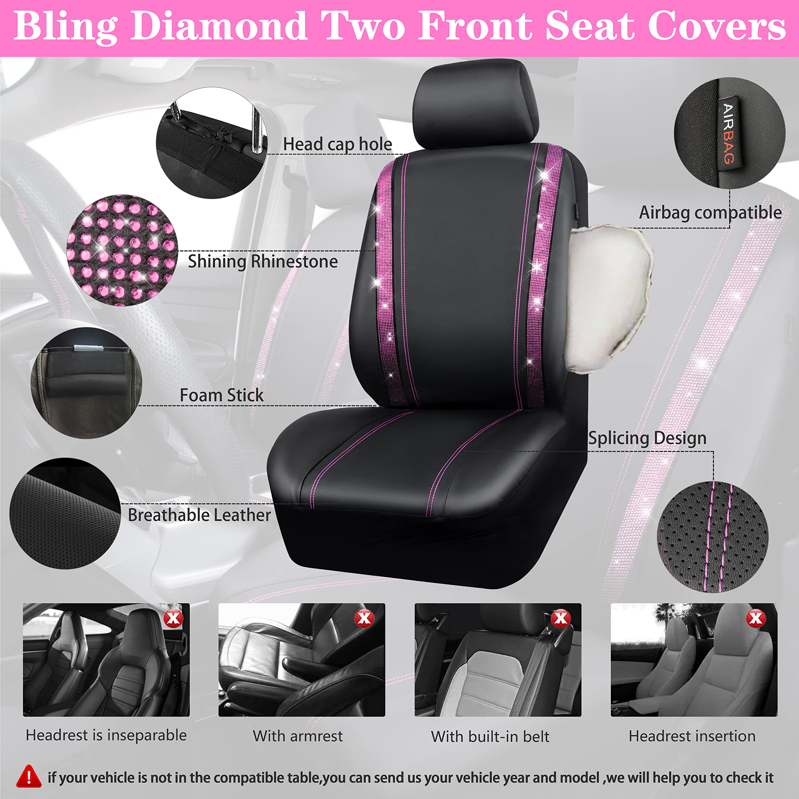 CAR PASS rhinestone strip closeup highlighting shimmer and durability
