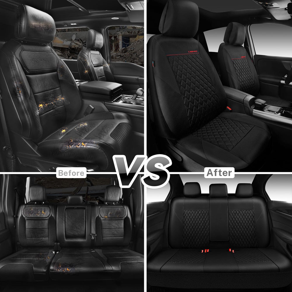 CAR PASS seat showing belt and headrest cutouts for easy access