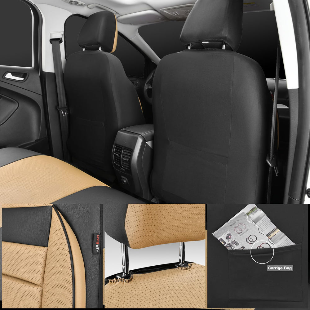 CAR PASS view of back of seat cover showing full front coverage and durability