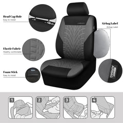 CAR PASS side airbag seam detail showing safety-compatible design