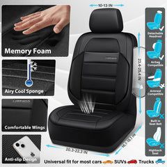 CAR PASS side airbag stitch detail demonstrating airbag compatibility and safety