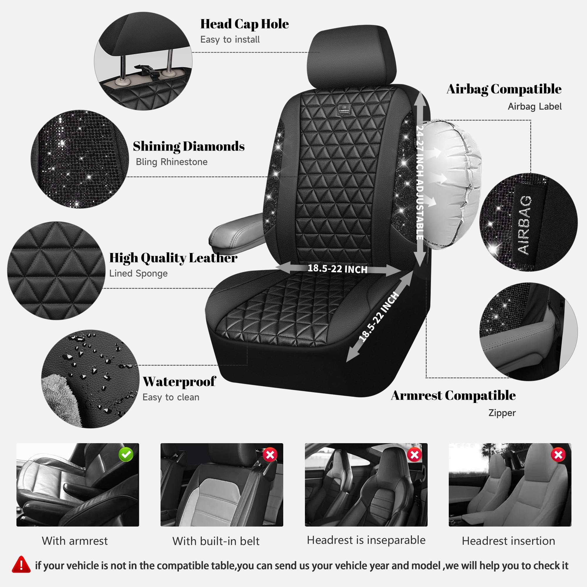 CAR PASS side zipper detail showing armrest access and convenient fit