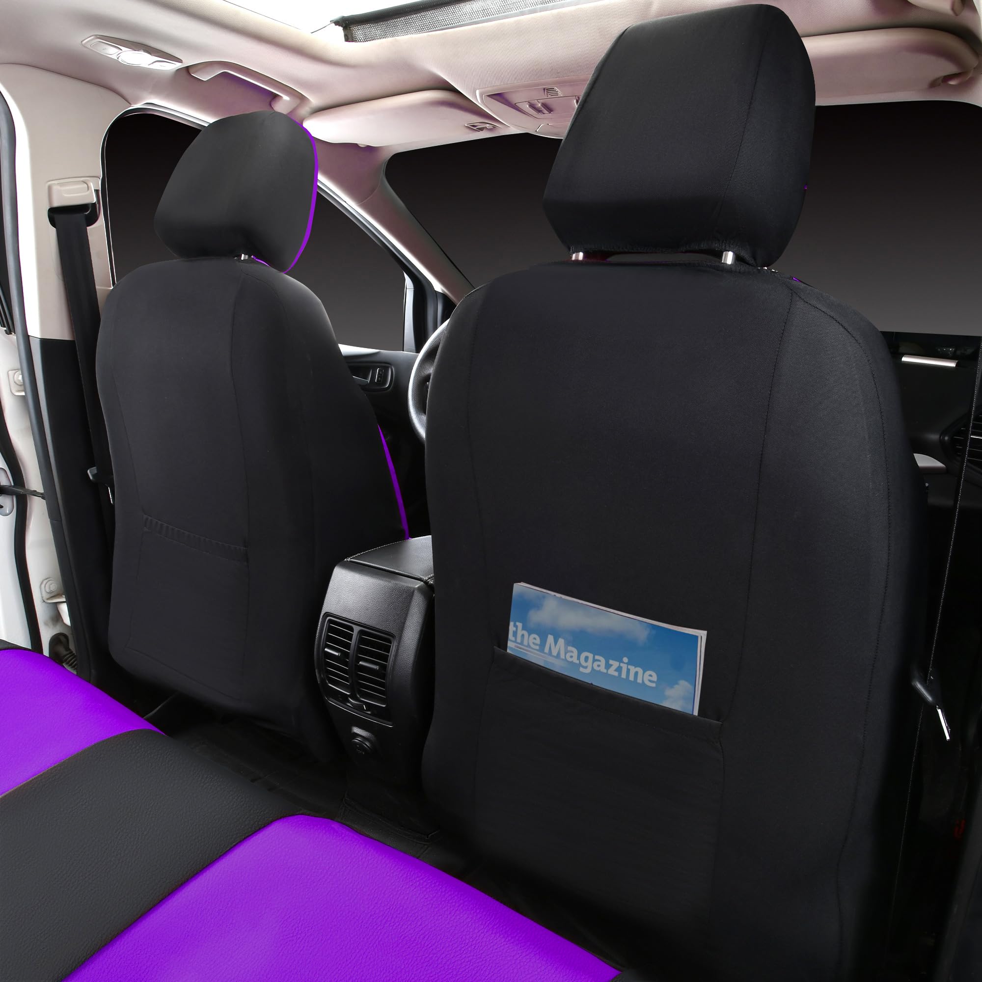 CAR PASS seat covers scaled inside an SUV showing full-coverage fit