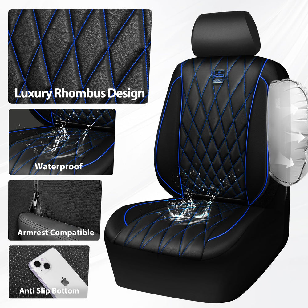 CAR PASS seat cover next to measuring tape showing universal fit