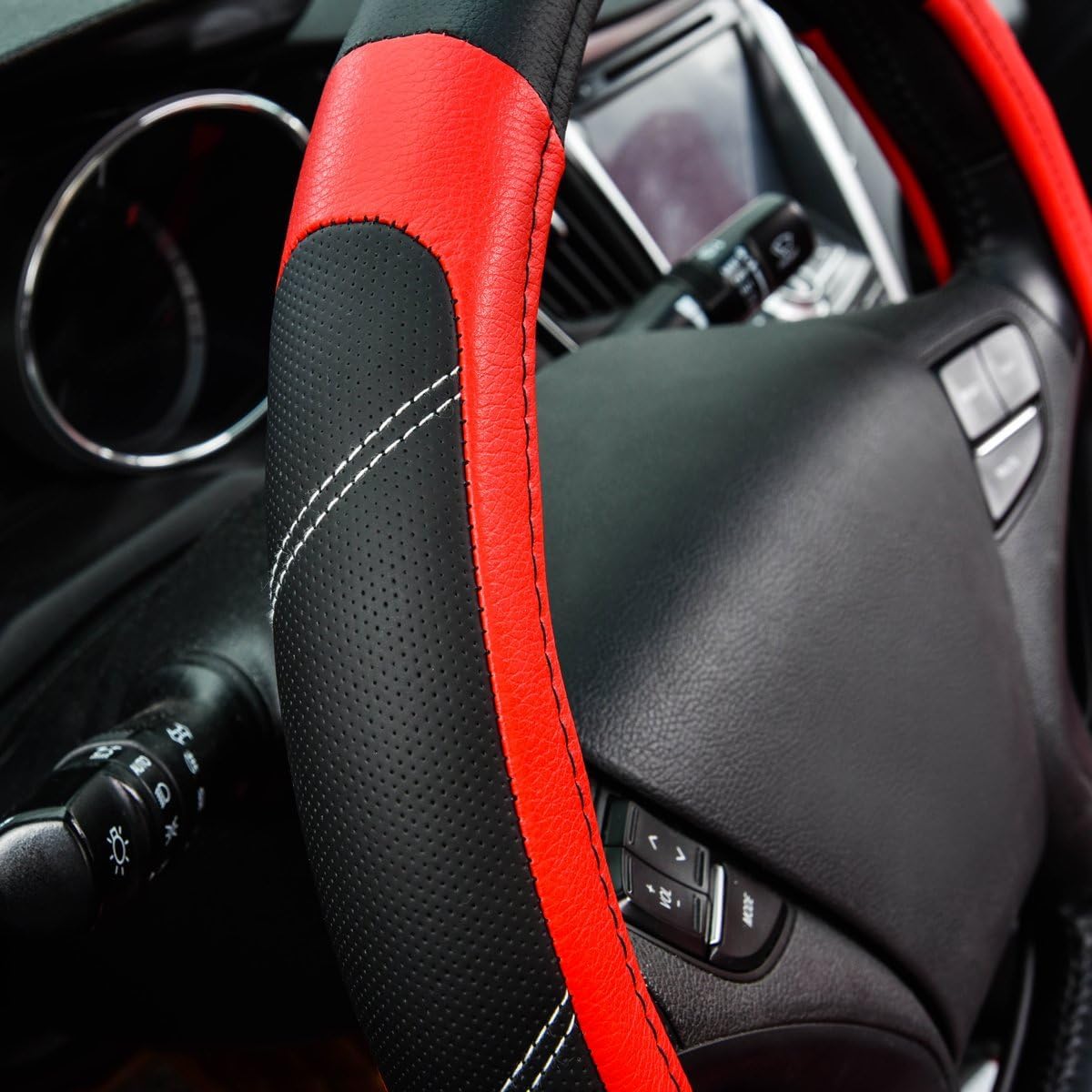 CAR PASS cover beside a ruler showing 14.5–15 inch fit for universal compatibility