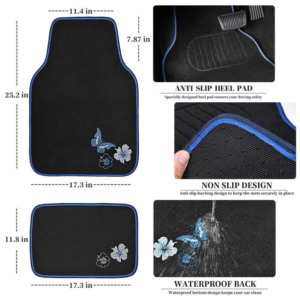 CAR PASS mat being rinsed with hose showing easy waterproof cleaning