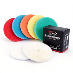 CAR ROAD front view kit layout showing all seven pads for complete polishing