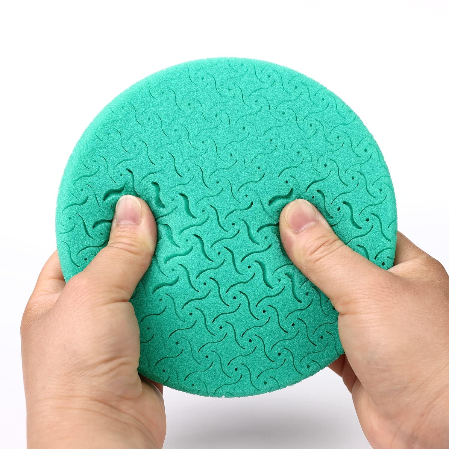 CAR ROAD hook-and-loop backing closeup for quick secure pad changes