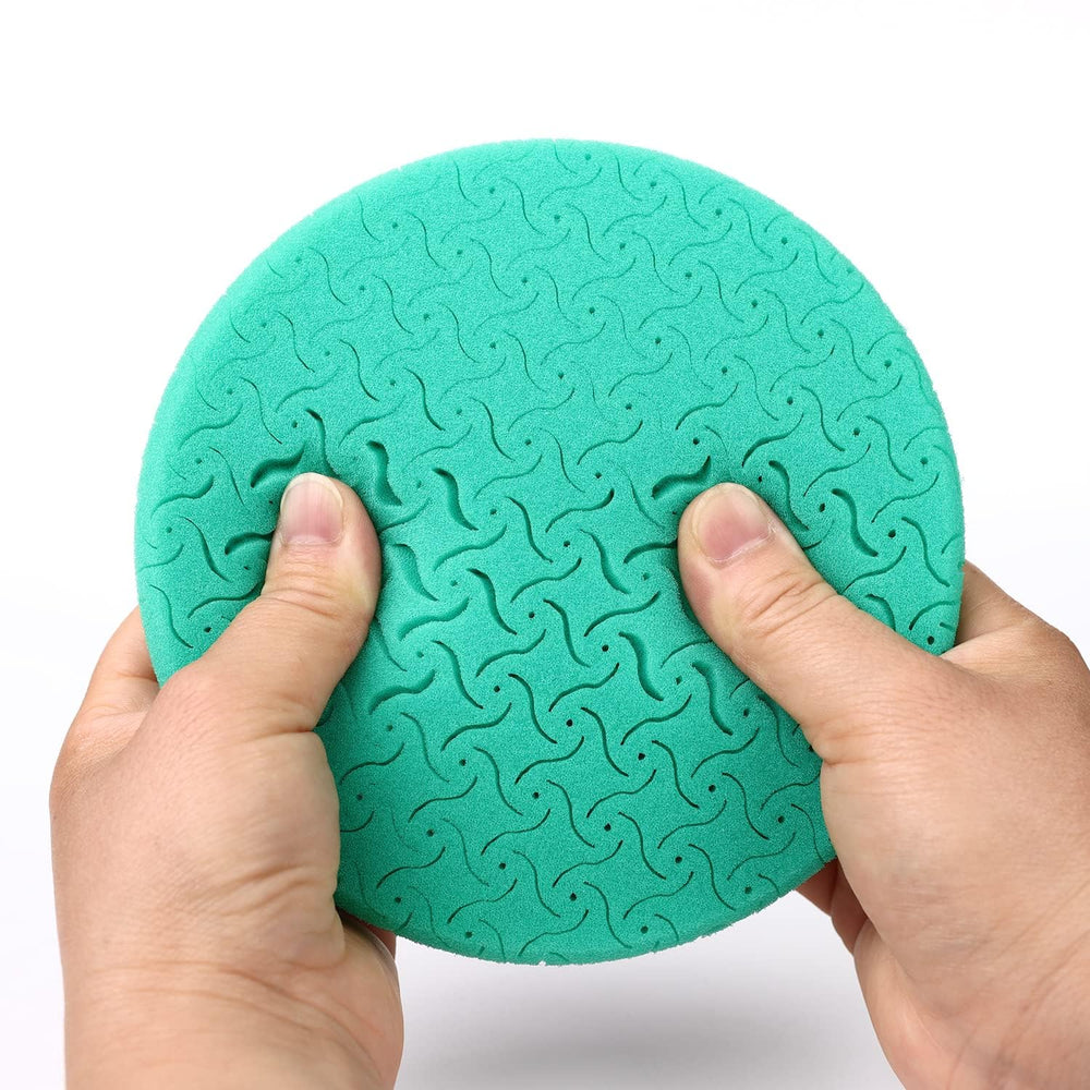 CAR ROAD hook-and-loop backing closeup for quick secure pad changes