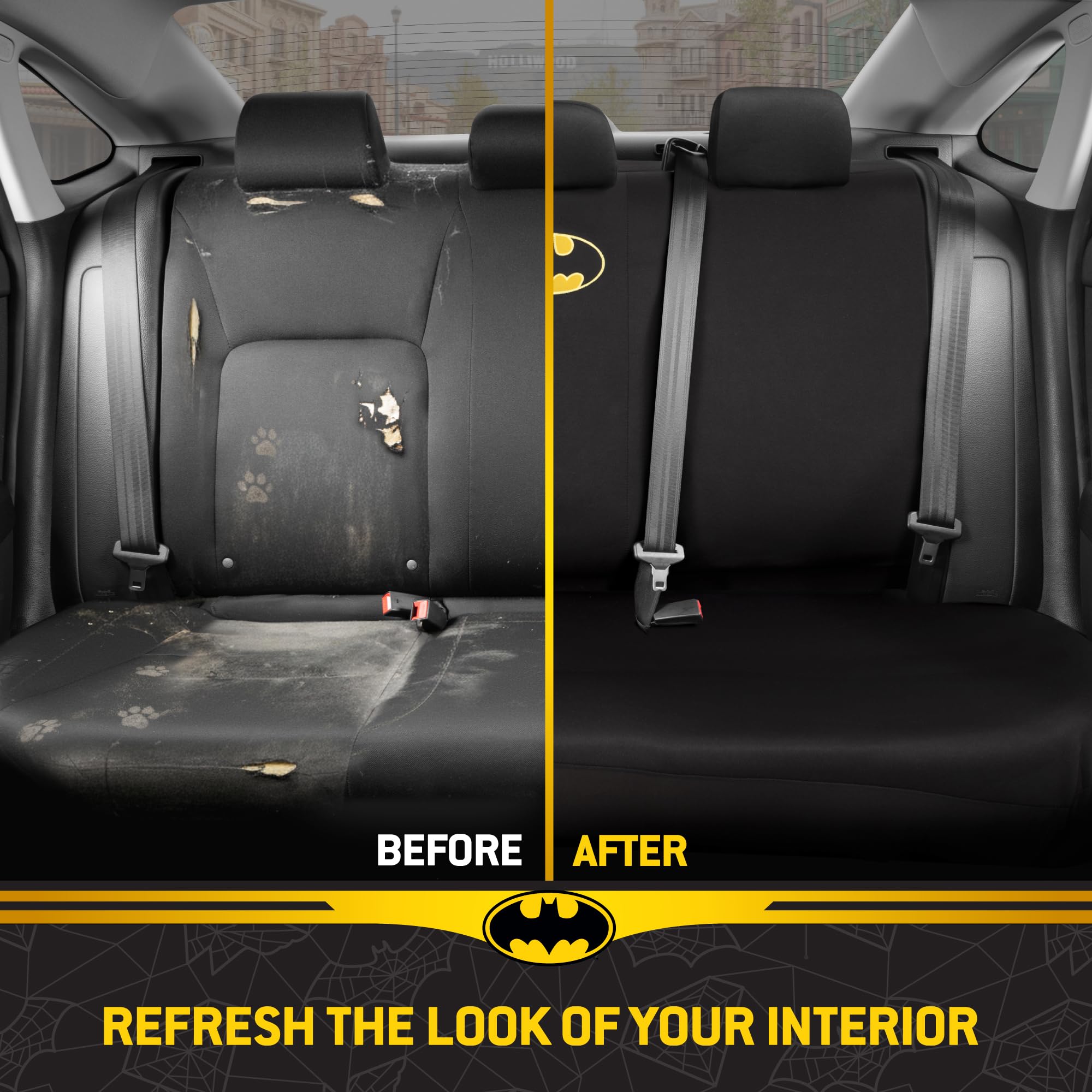 Carbella Batman airbag seam design demonstrating side airbag compatibility benefit