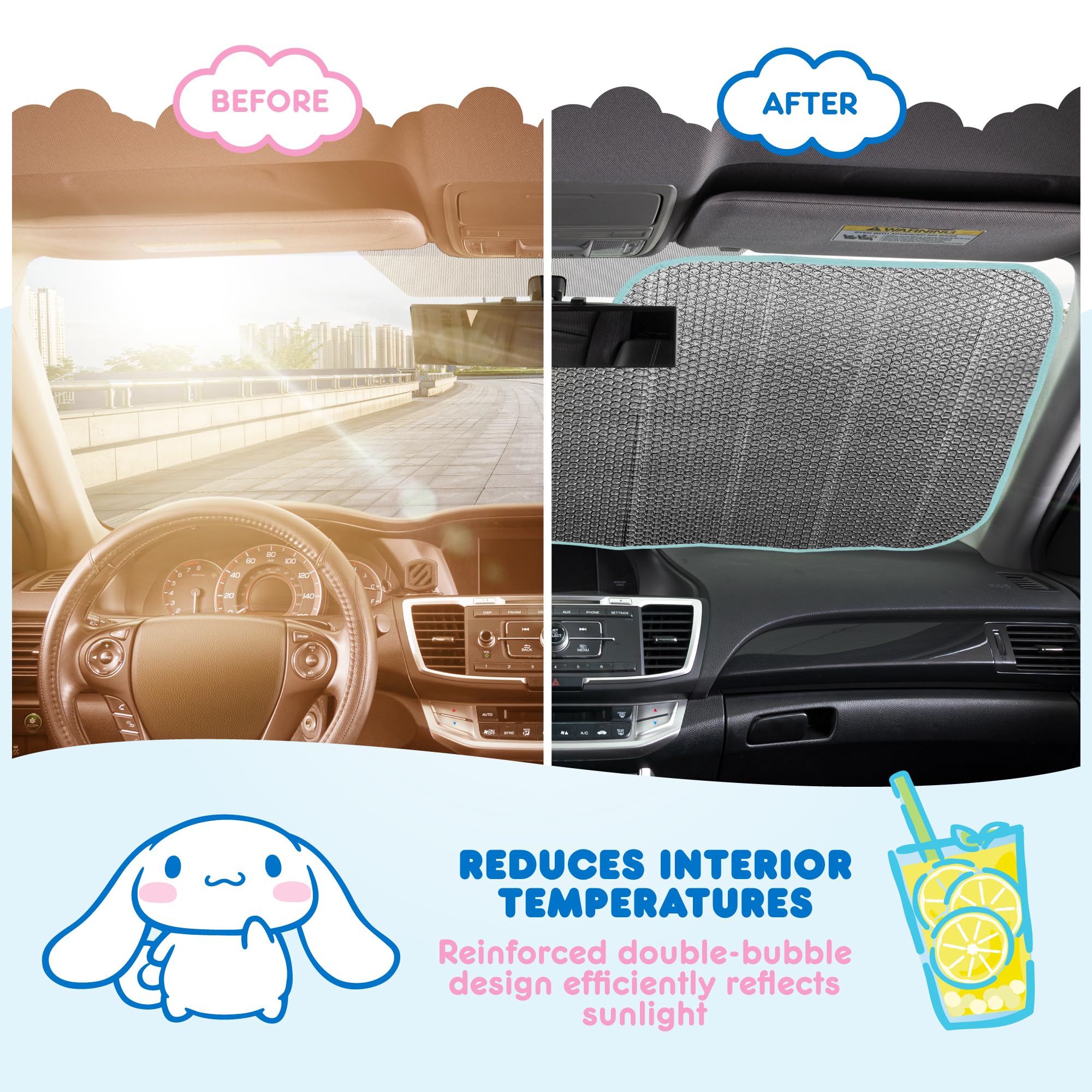 Carbella installed in windshield demonstrating full coverage and cooling