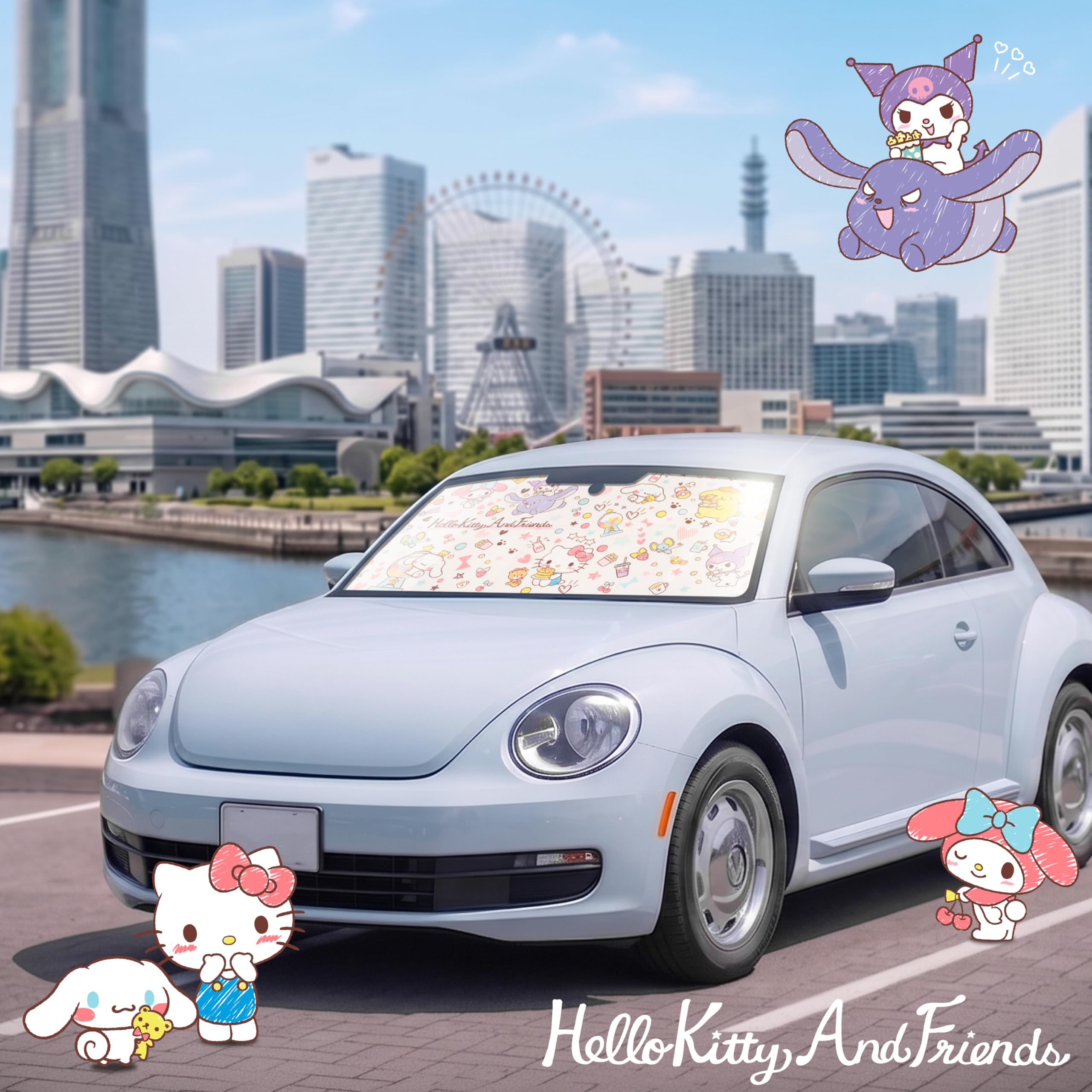 Carbella Hello Kitty close-up of printed characters highlighting durable vibrant detail