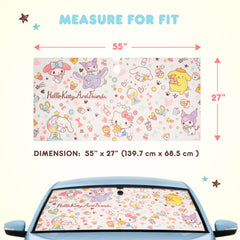 Carbella Hello Kitty folded next to sunglasses showing compact vertical storage advantage