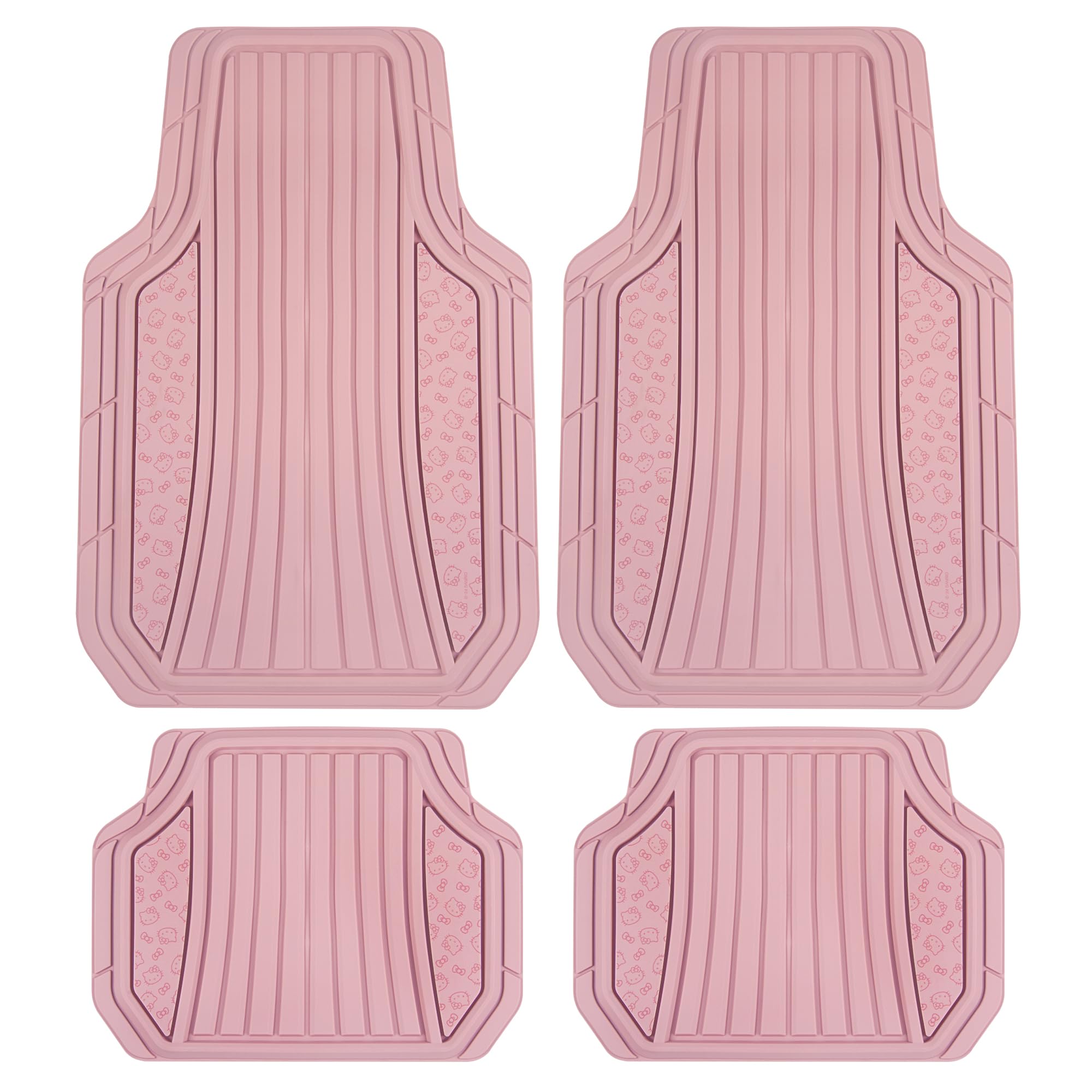 Carbella Hello Kitty front mats overhead view showing full coverage and cute design