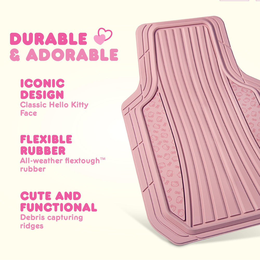 Carbella Hello Kitty rear mats in back seat offering full-cabin protection and style