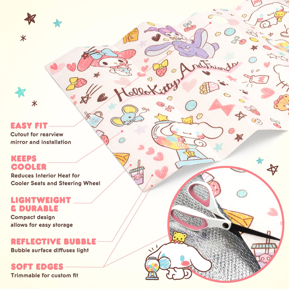 Carbella Hello Kitty trimming edge being cut to customize fit for improved coverage