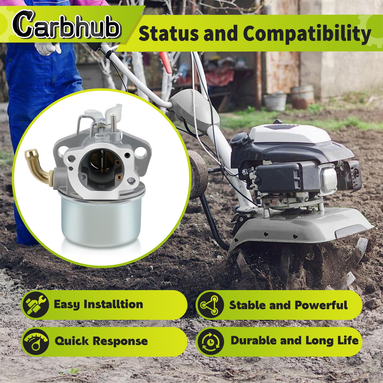 Carbhub carburetor beside ruler showing scale for proper fitting
