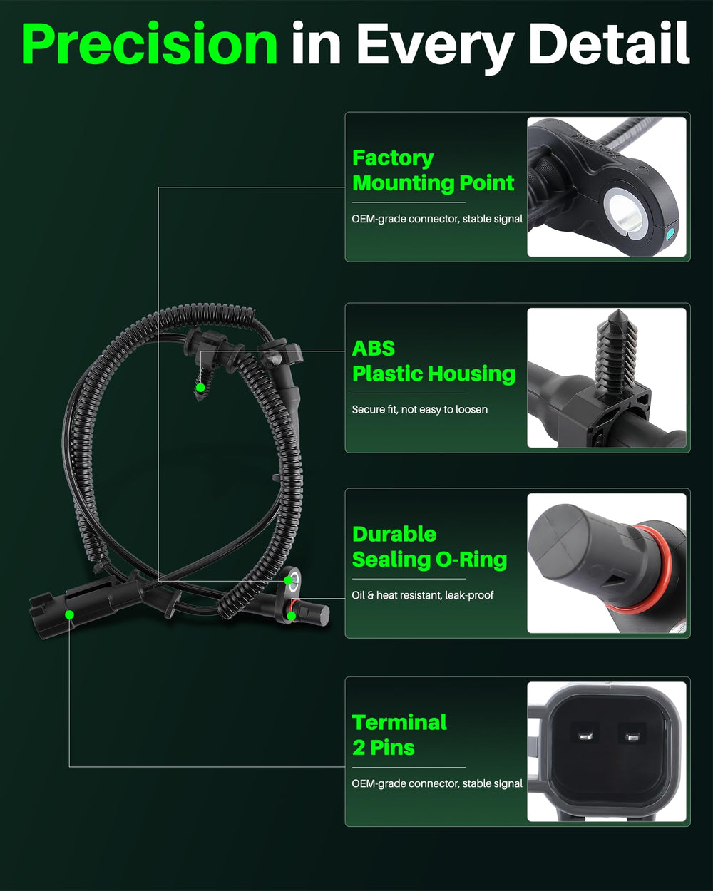 Carbhub rear left sensor at mounting point ensuring correct fit