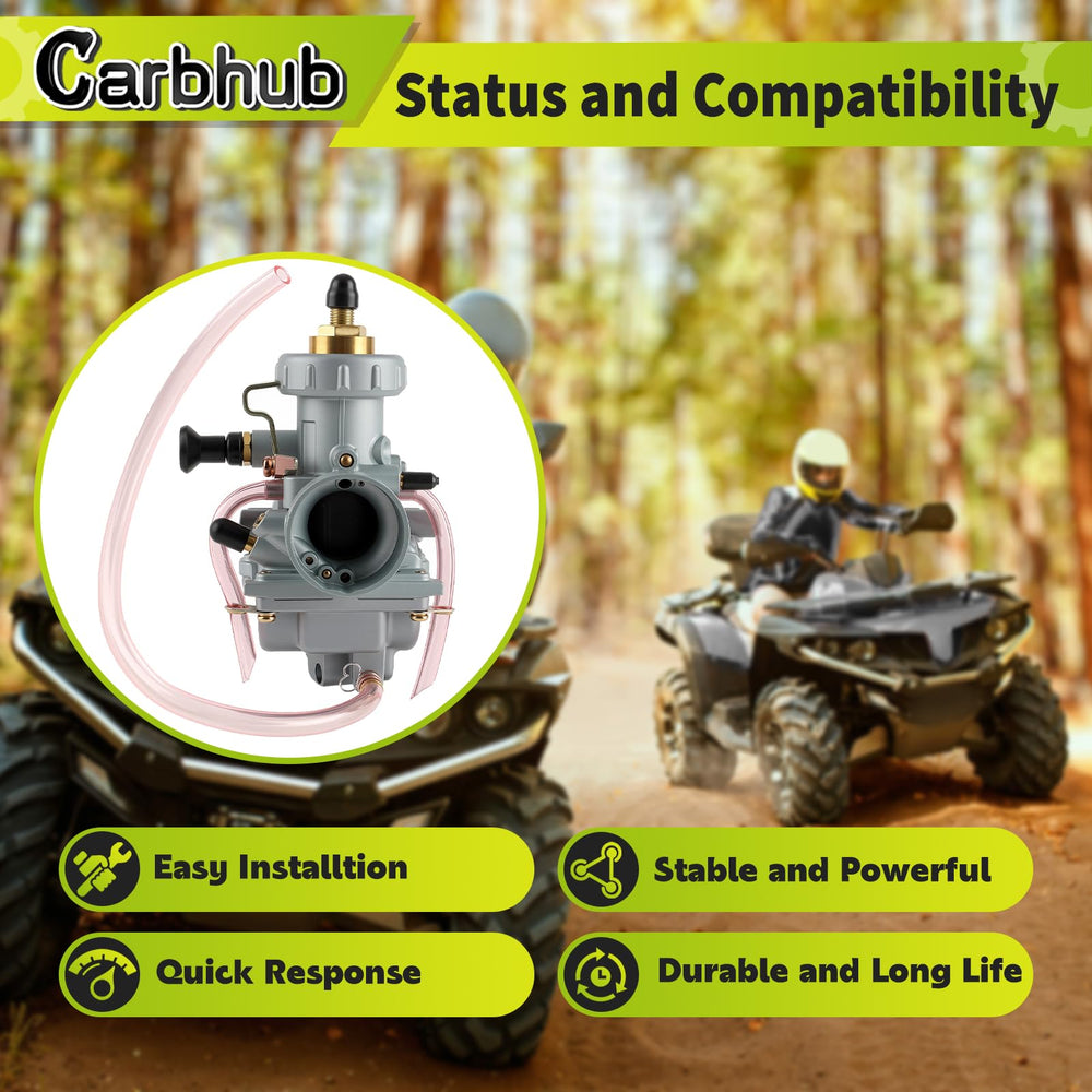 Carbhub carburetor side profile displaying throttle linkage and durable casting detail