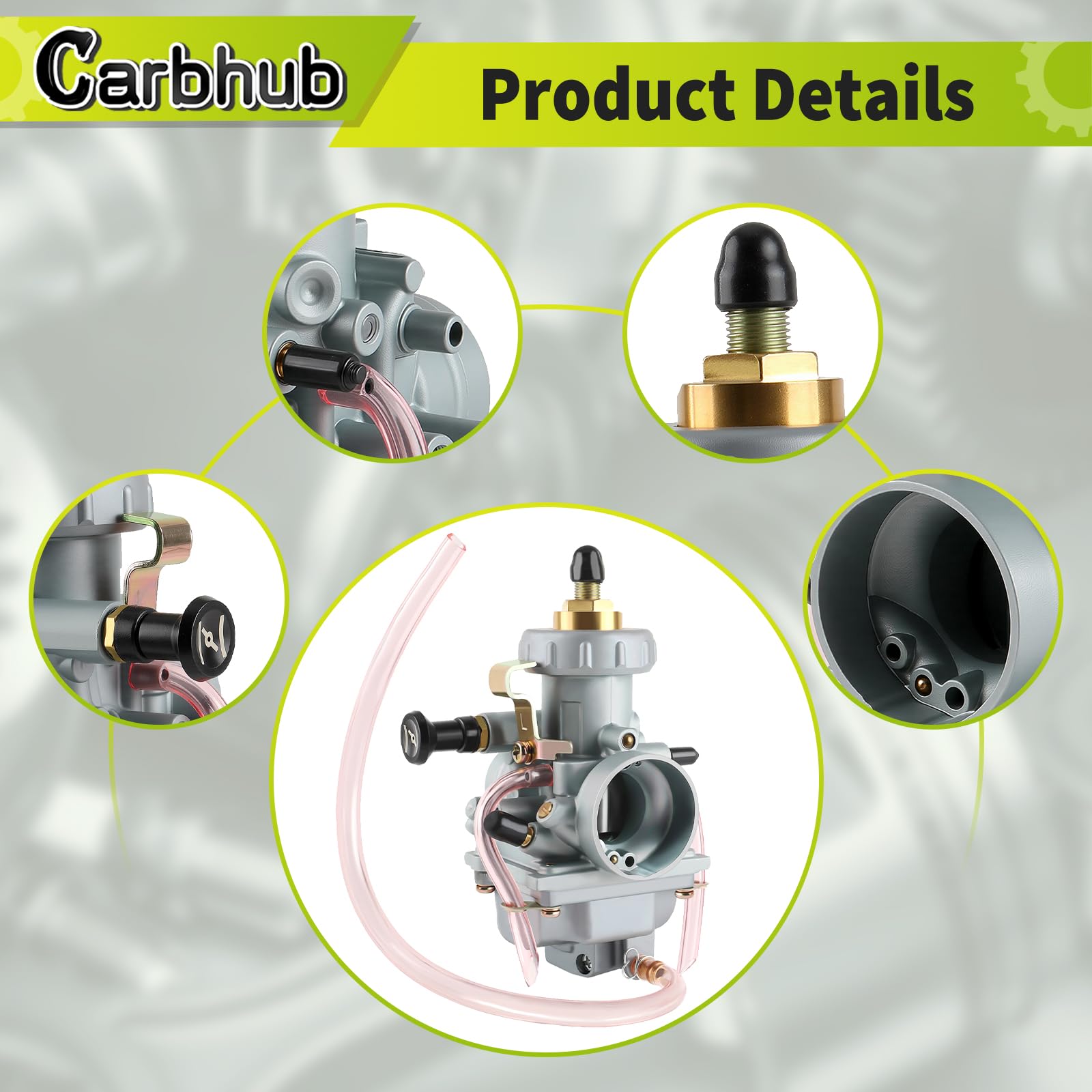 Carbhub carburetor installed on Yamaha Blaster 200 demonstrating fit and alignment