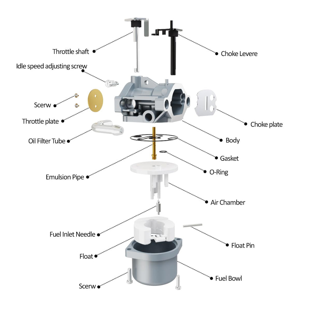 Carbman gasket and hardware laid out to show included seal and installation pieces