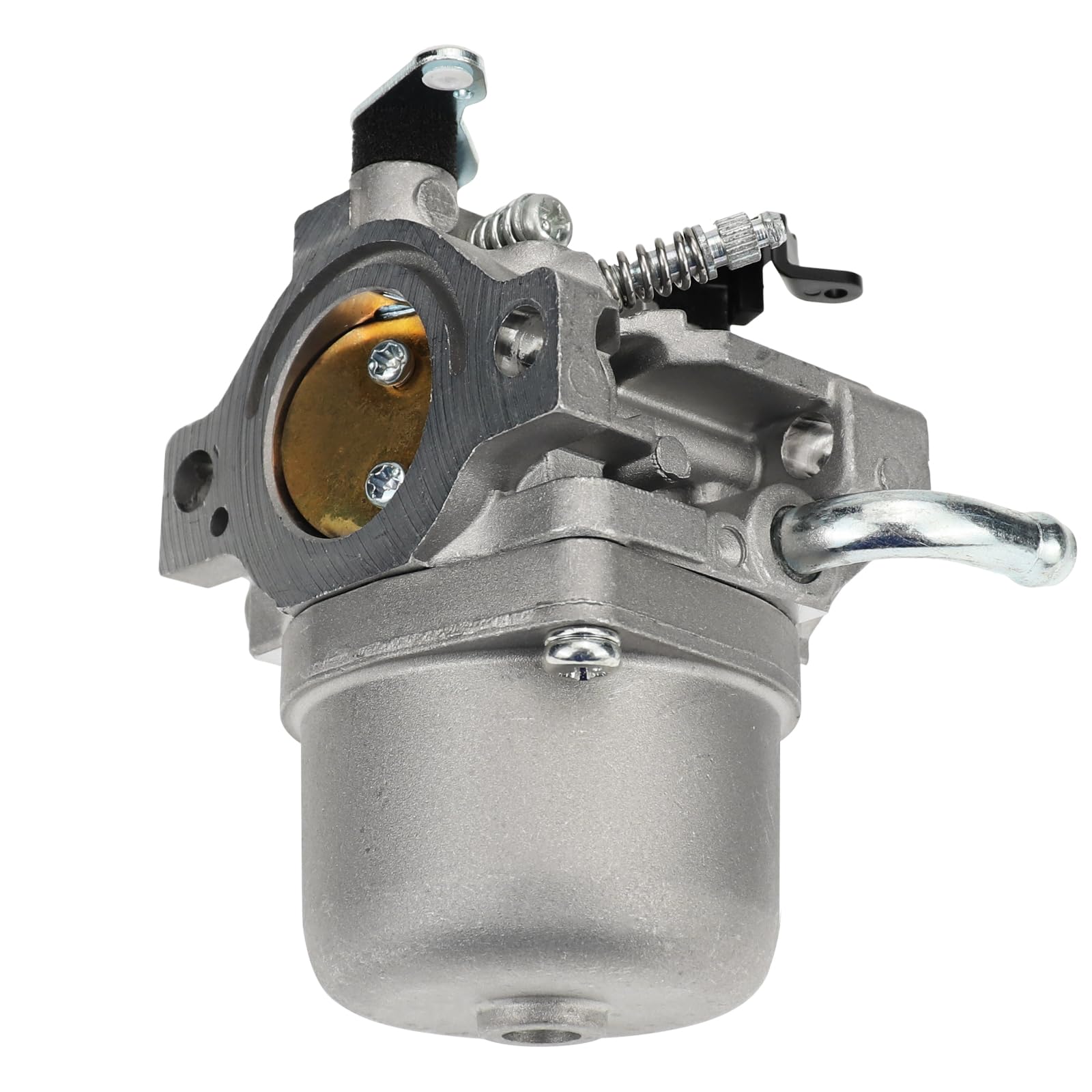 Carbman carburetor mounted on engine to illustrate direct-fit replacement benefit