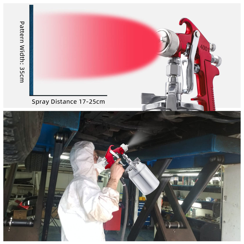 CarBole spraying a kitchen cabinet to demonstrate smooth, even coverage for projects