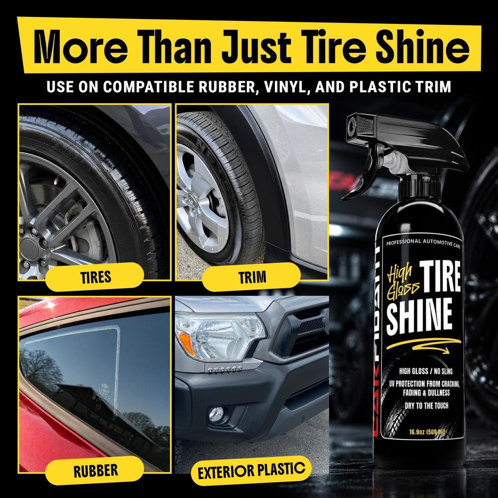 Carfidant before and after tire comparison showing restored appearance