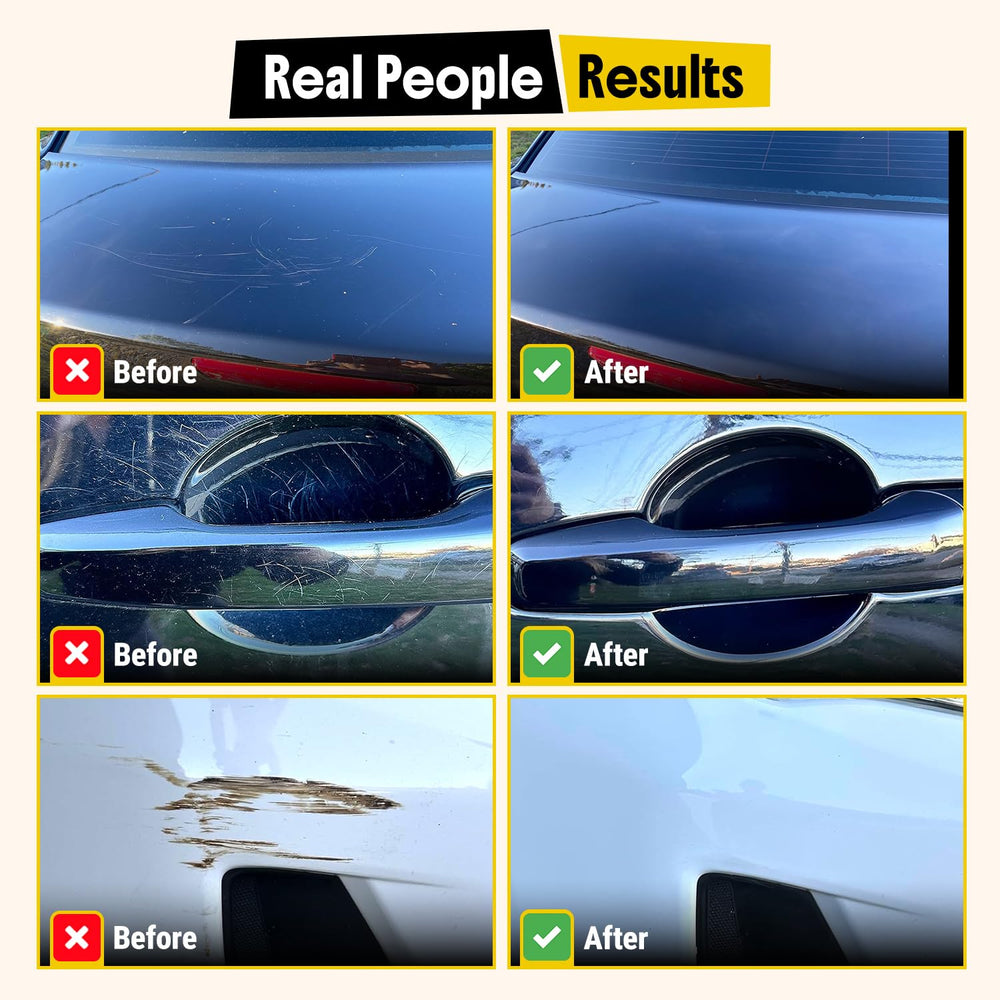 Carfidant before and after split showcasing restored paint gloss