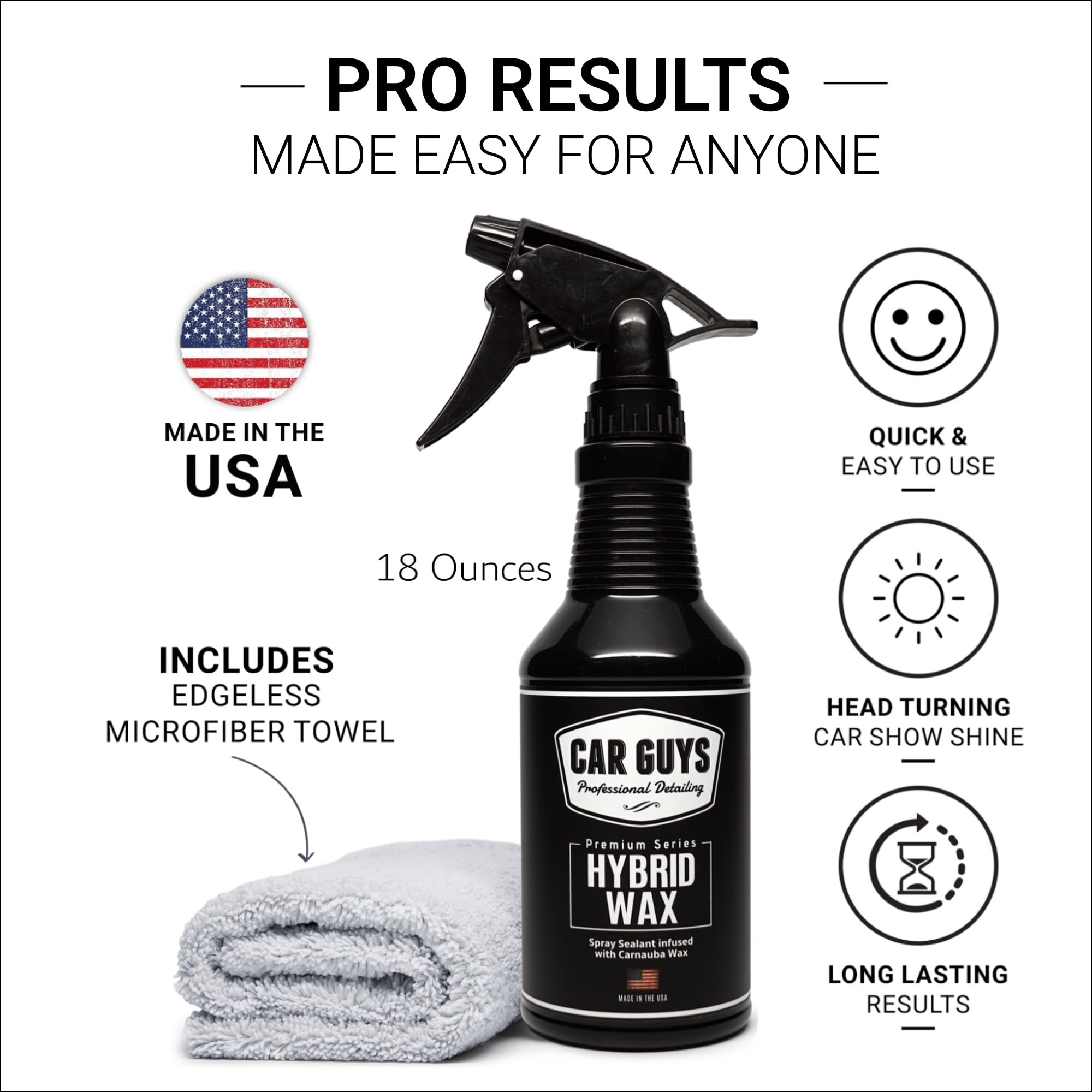 CarGuys microfiber towel included in kit providing streak‑free buffing and finish