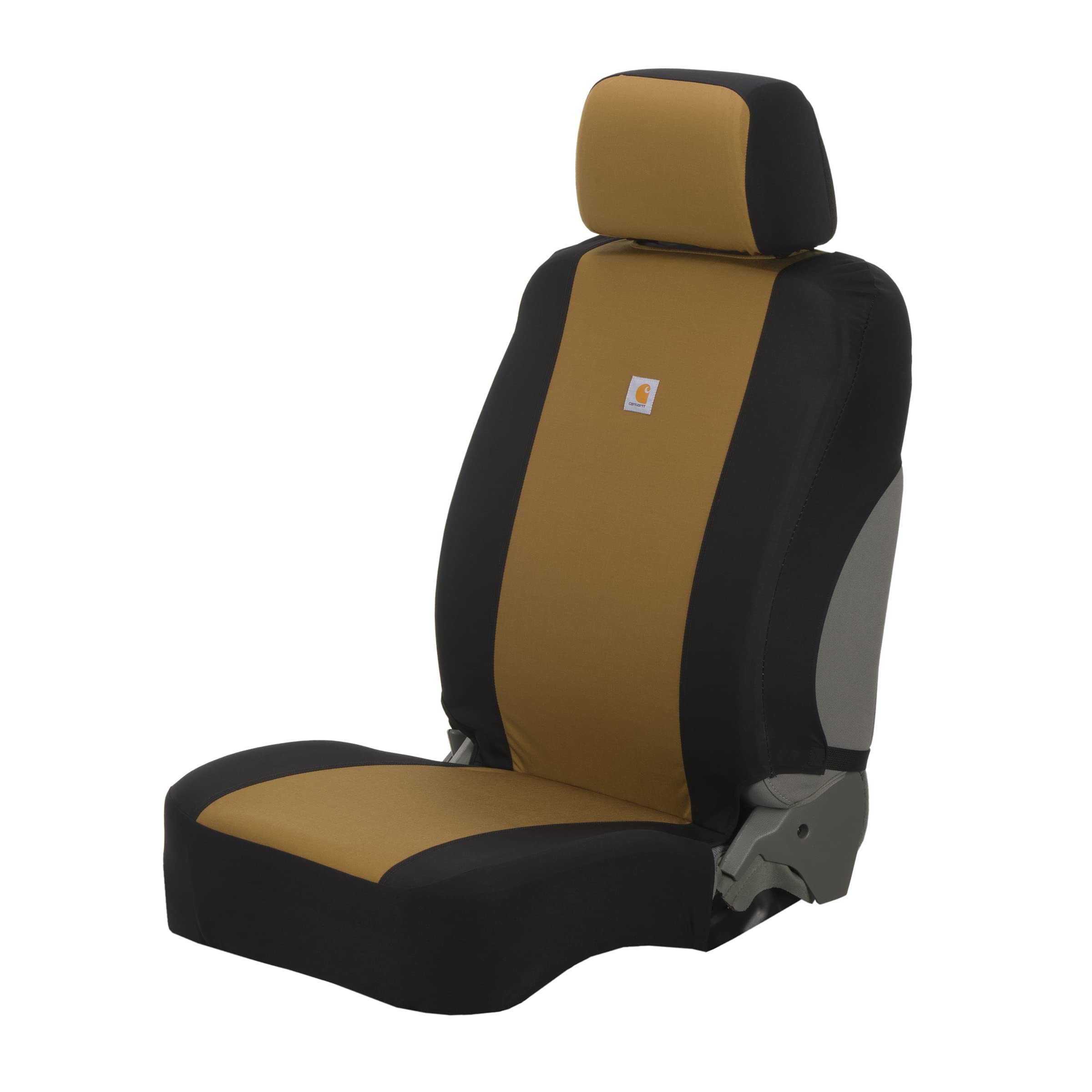 Carhartt front seat cover front view showing full coverage and protection