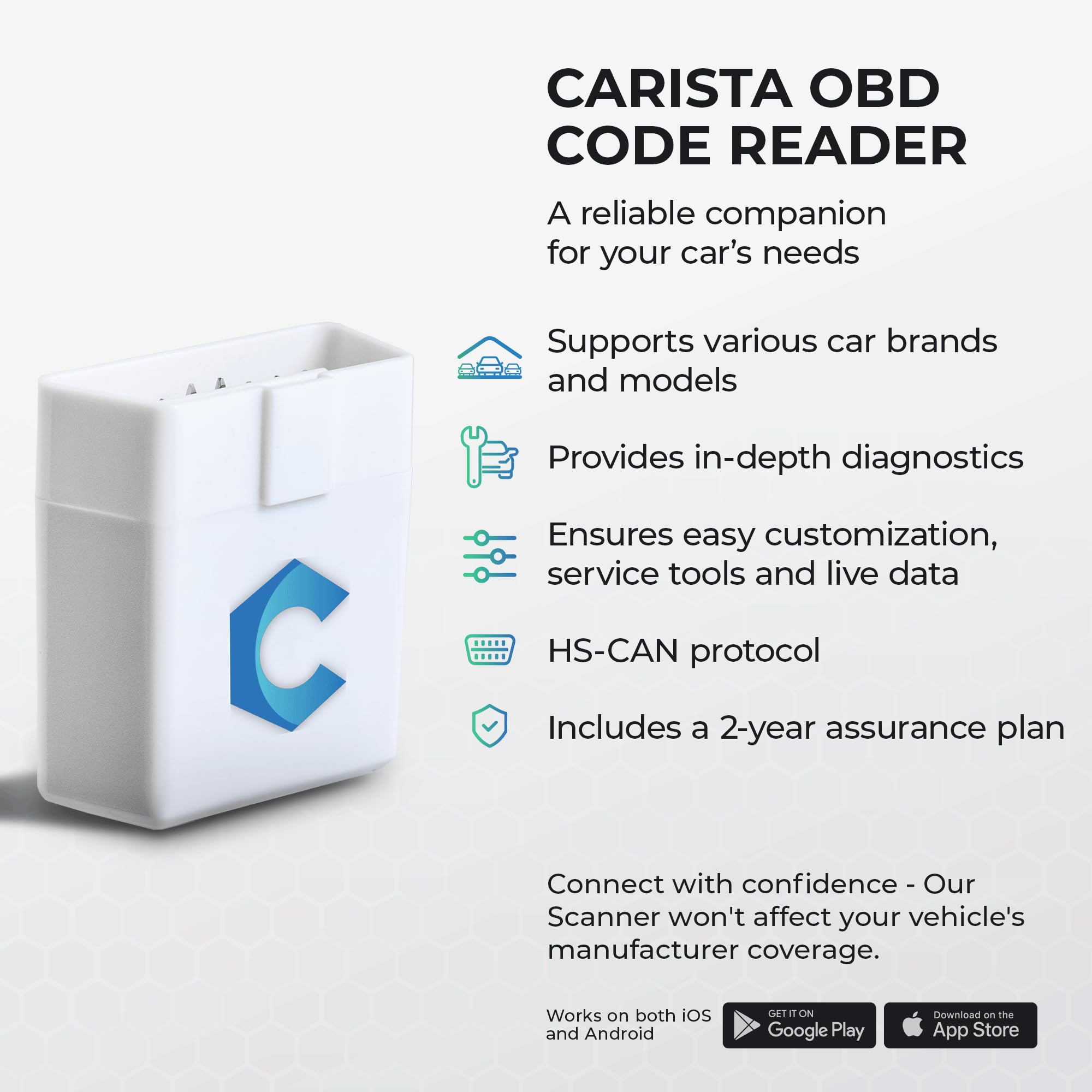 Carista app customization menu screenshot enabling personal vehicle settings