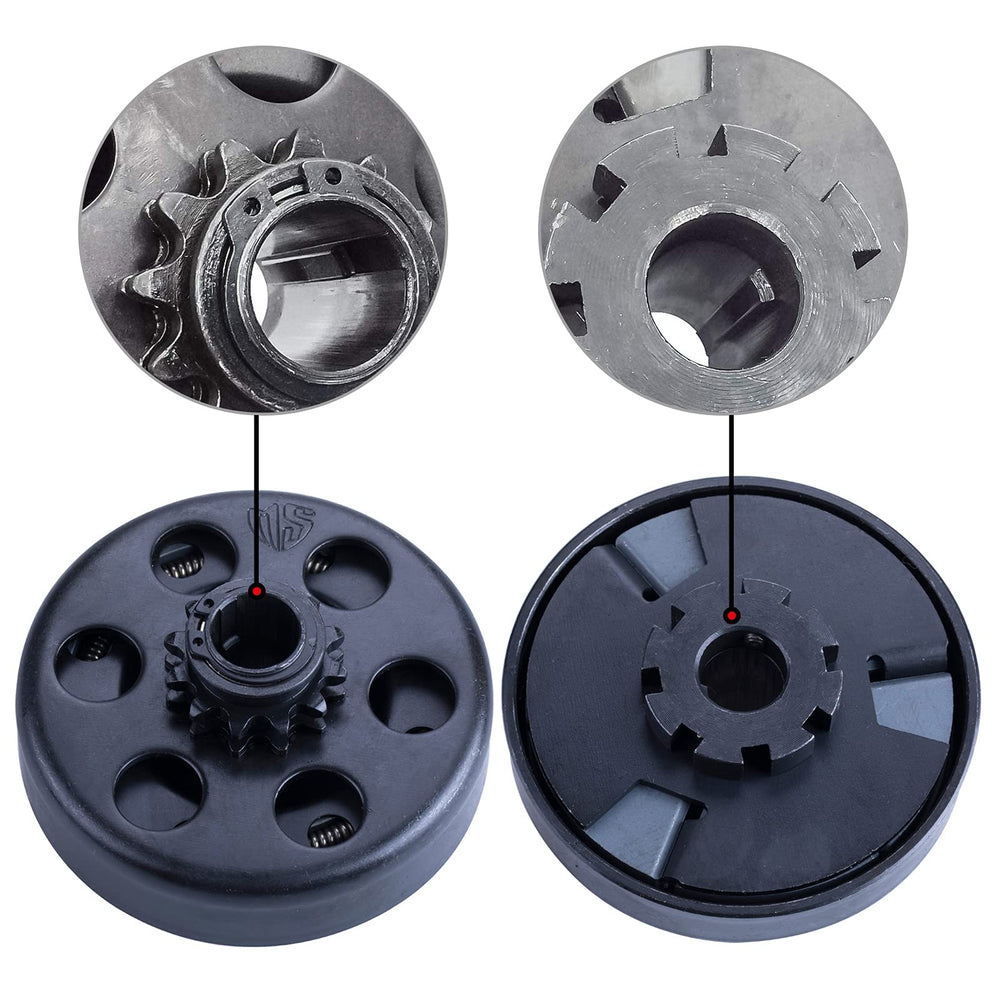 Carkio clutch mounted on crankshaft demonstrating bolt-on installation benefit