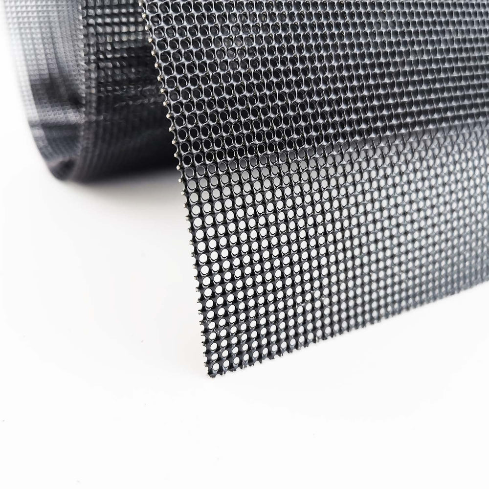 Carligo front view black PVC mesh showing clean profile and protection