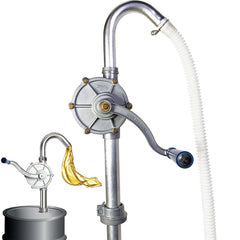 CARLKEMIAN front view of barrel pump showing sturdy aluminum body and handle for durable transfers