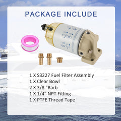 CARMOCAR 3/8" barb and 1/4" NPT fittings highlighting quick plug-and-play connection