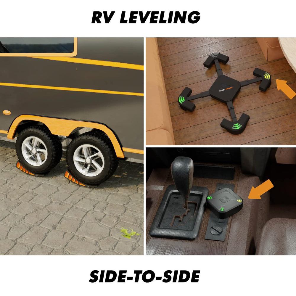 CARMTEK Level Wizard next to leveling blocks showing size and portability benefit