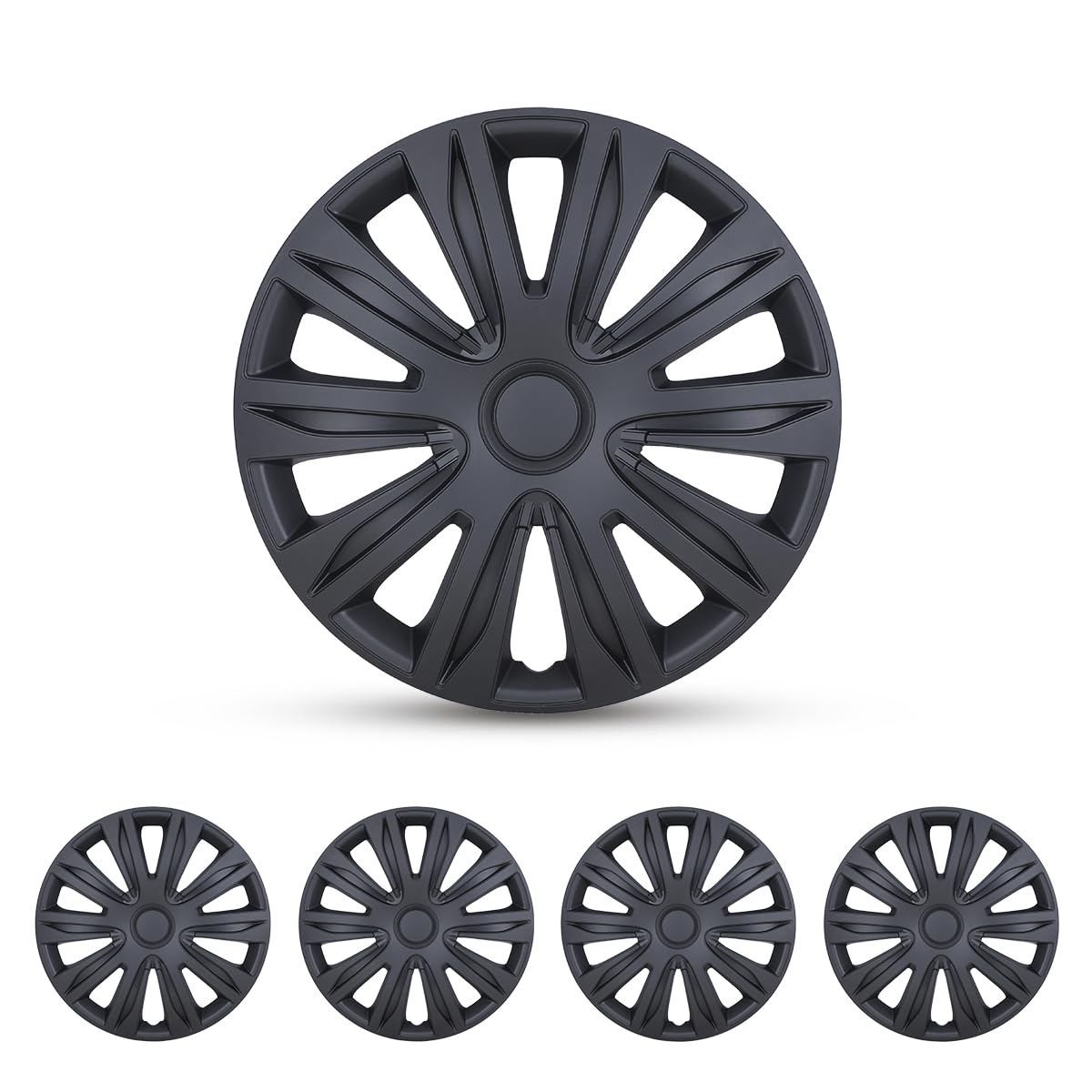 CAROXX front view hubcap showing matte finish and clean styling benefit