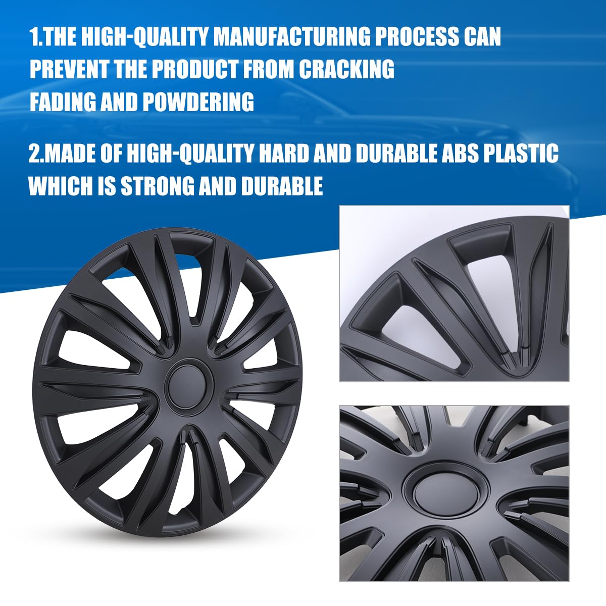 CAROXX hubcap next to ruler for scale to confirm 15-inch fit