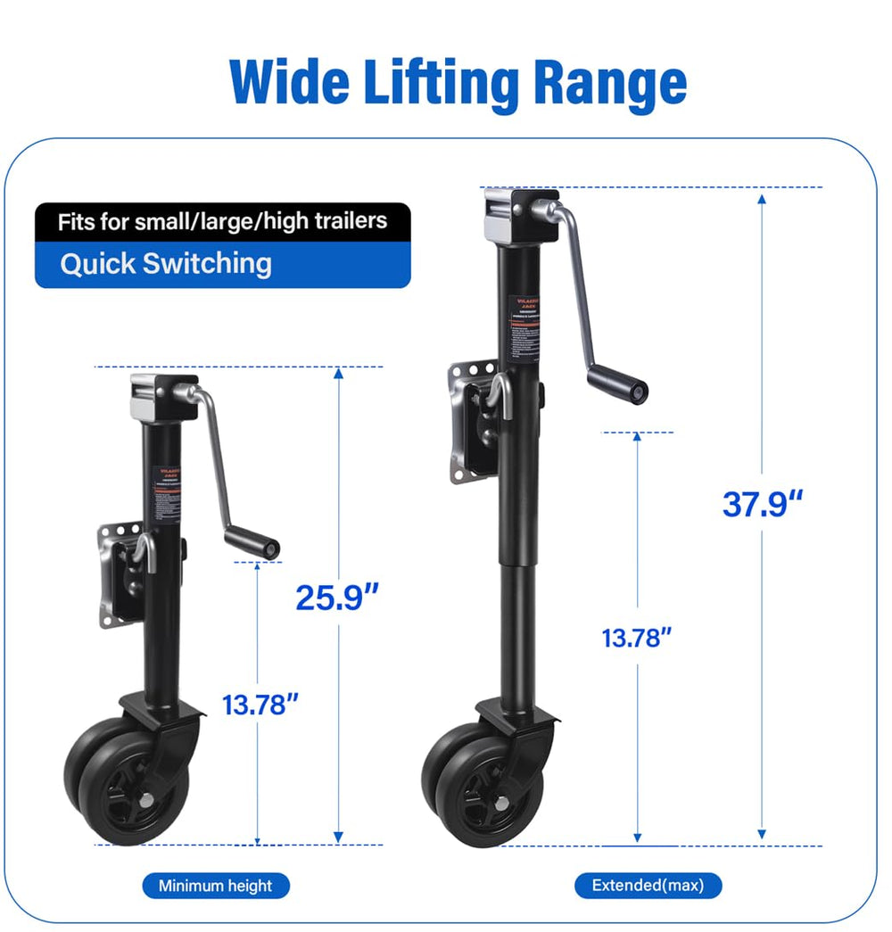 CARPEAK jack in use on a boat trailer demonstrating easier hitching and positioning