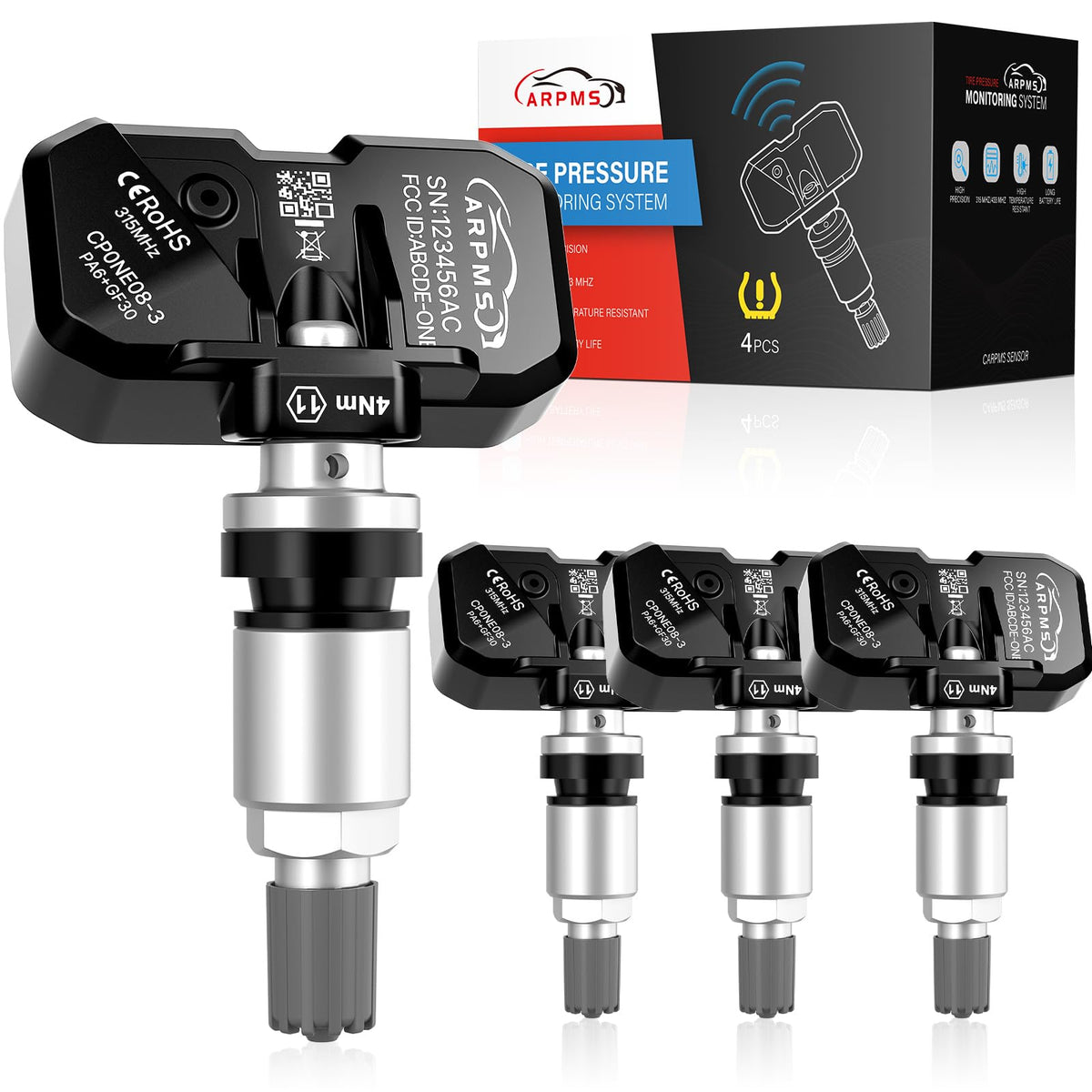 CARPMS front packaging showing complete four-pack and model fit list